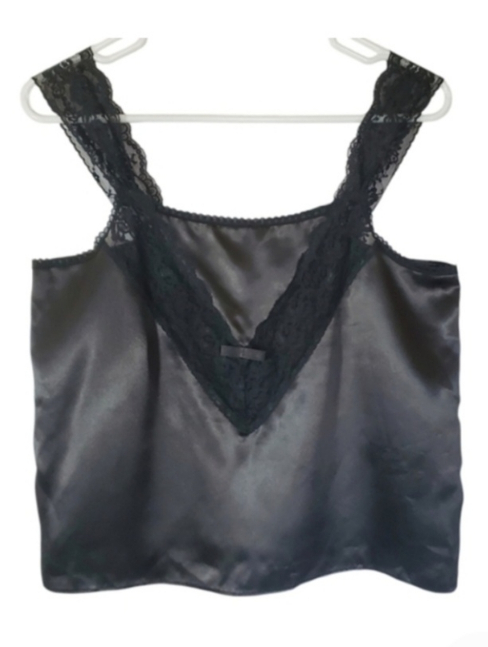 1439 * Victoria's Secret Lace Satin Camisole Black Size 92cm Vintage?
